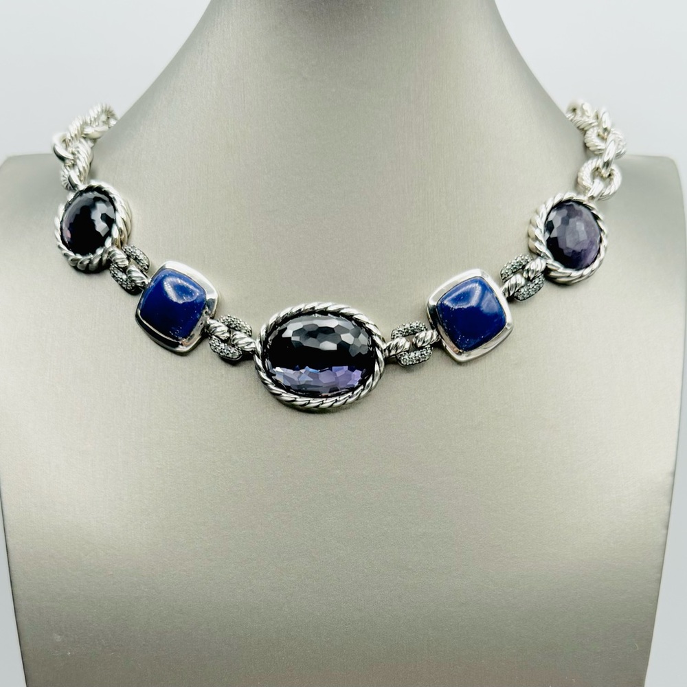 David Yurman Ultramarine Necklace Black Orchid, Lapis Lazuli and Gray Sapphire
